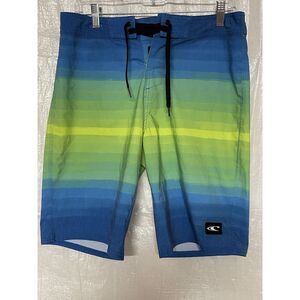 O'Neill Men's Blue And‎ Green Board Shorts Swim Trunks 30